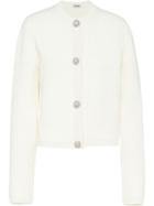 Miu Miu Embellished Buttons Cardigan - White