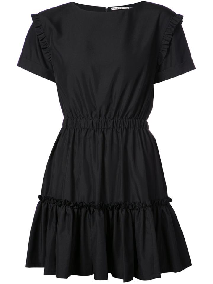 Alice+olivia Ruched Detail Mini Dress - Black