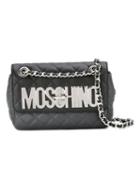 Moschino Quilted Logo Crossbody Bag, Women's, Grey