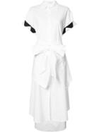 Tome - Bow Detail Shirt Dress - Women - Cotton - 8, Women's, White, Cotton