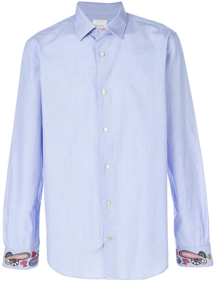 Paul Smith - Paisley Cuff Shirt - Men - Cotton - 17, Blue, Cotton