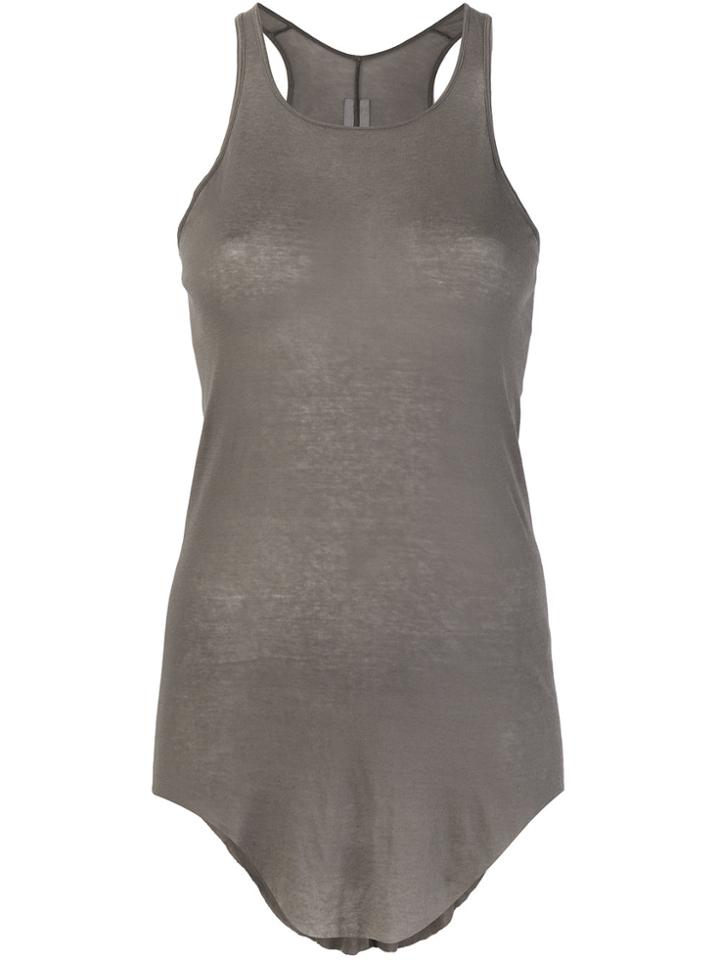 Rick Owens Slim Fit Sheer Tank Top - Grey