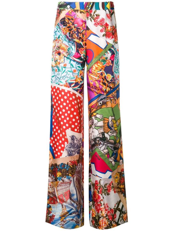 Moschino Multi-pattern Palazzo Trousers - Orange