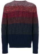 Missoni Gradient Striped Cable Knit Sweater - Red