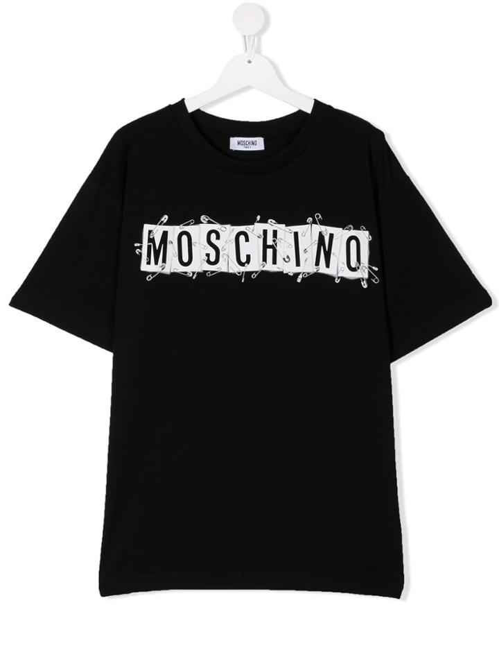 Moschino Kids Teen Logo Printed T-shirt - Black