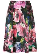 Isolda - Floral A-line Skirt - Women - Silk - 38, Blue, Silk
