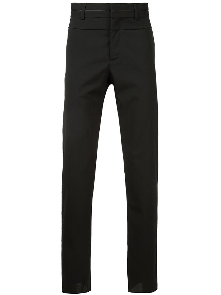 Oamc Satin Stripe Detail Trousers - Black
