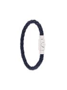 Salvatore Ferragamo Braided Bracelet, Men's, Blue, Brass/leather