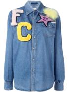 Forte Couture Patches Denim Shirt, Women's, Size: Medium, Blue, Cotton