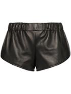 Saint Laurent Leather Mini Shorts - Black