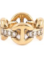 Hoorsenbuhs Quad-link Ring, Women's, Size: 7, Metallic, 22kt Gold/diamond