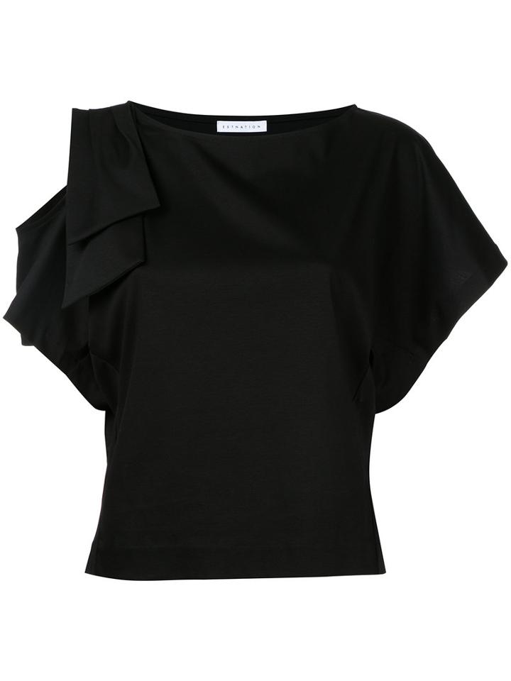 Estnation - Cold Shoulder Top - Women - Cotton - 38, Black, Cotton