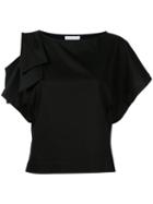 Estnation - Cold Shoulder Top - Women - Cotton - 38, Black, Cotton
