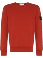 Stone Island Burnt Orange Crew Neck Cotton Jumper