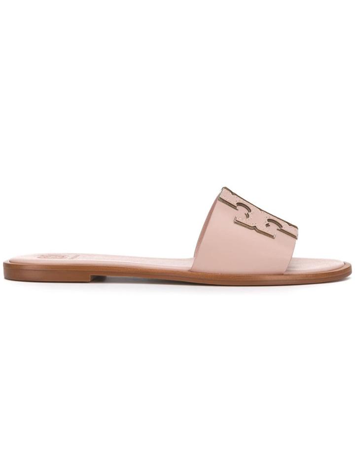 Tory Burch Logo Embossed Sandals - Pink