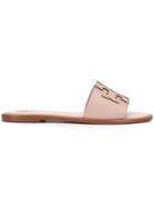 Tory Burch Logo Embossed Sandals - Pink