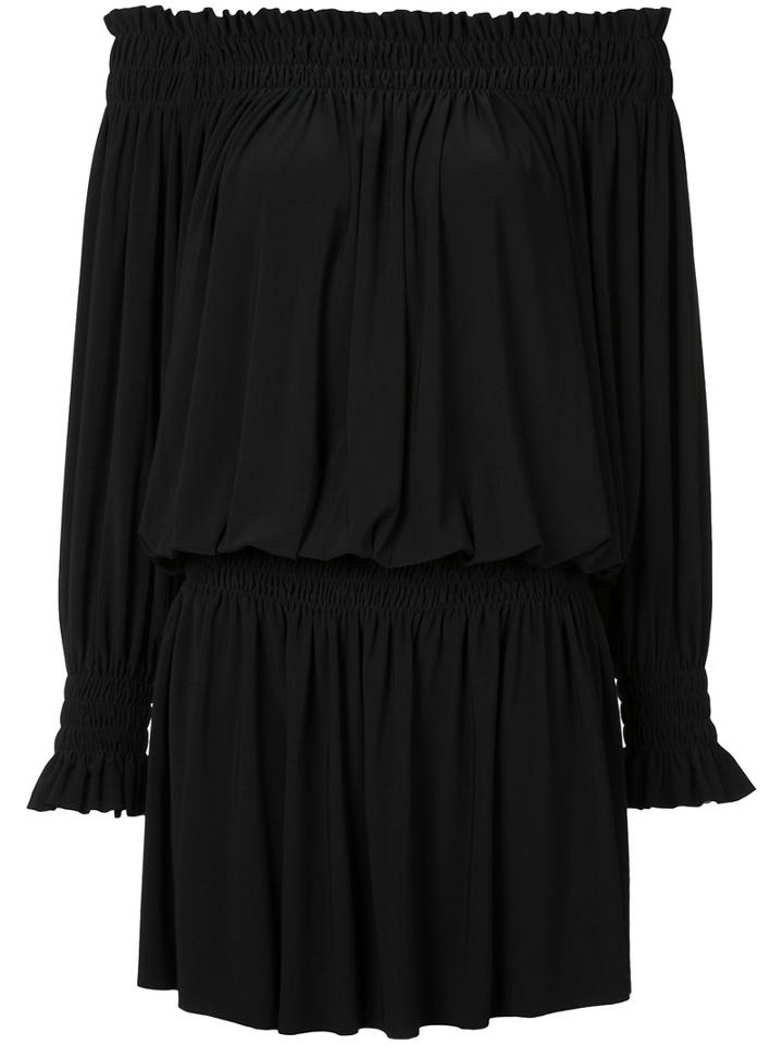Norma Kamali Peasant Dress, Women's, Size: Medium, Black, Polyester/spandex/elastane