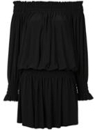Norma Kamali Peasant Dress, Women's, Size: Medium, Black, Polyester/spandex/elastane