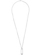 True Rocks Long Safety Pin Pendant Necklace - Silver