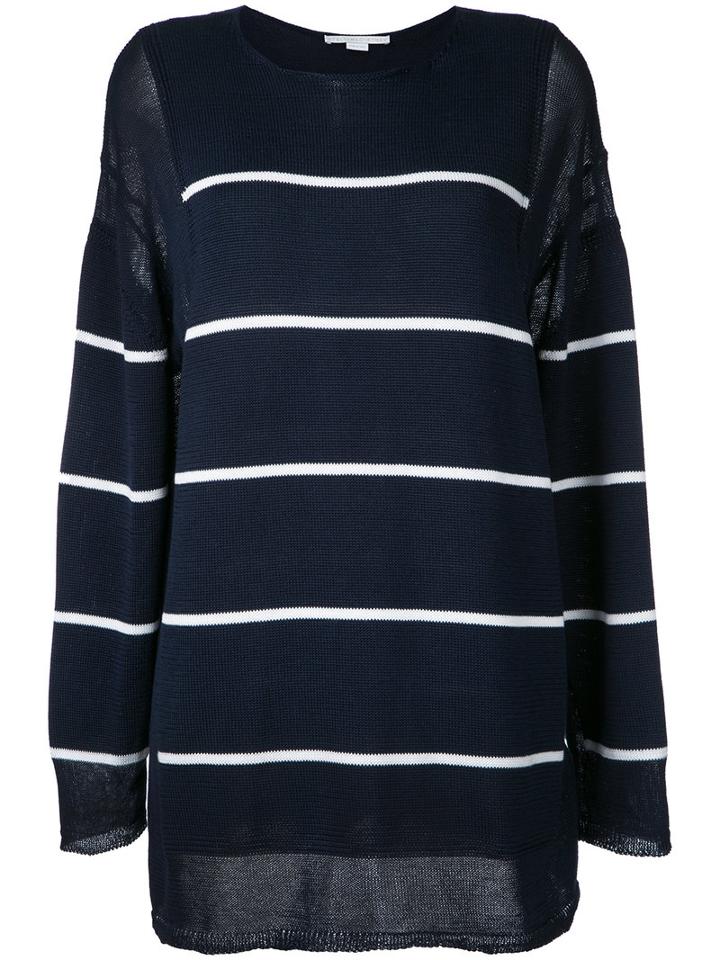 Stella Mccartney - Striped Jumper - Women - Cotton - 42, Blue, Cotton