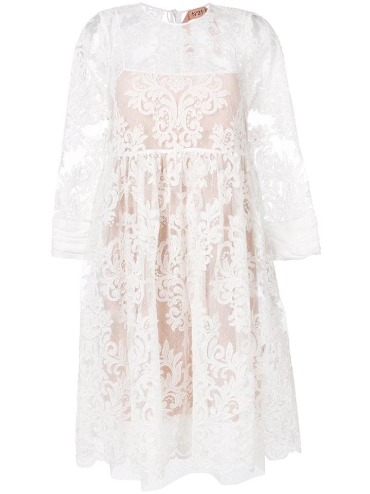 Nº21 Lace Skater Dress - White