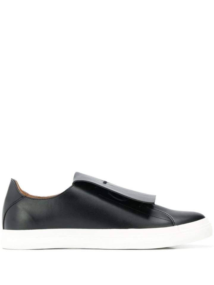 Cabane De Zucca Flapped Low-top Sneakers - Black