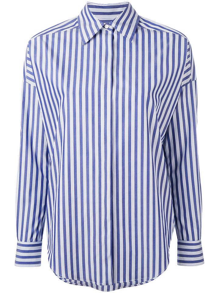 Alberto Biani - Concealed Fastening Shirt - Women - Cotton - 40, Blue, Cotton