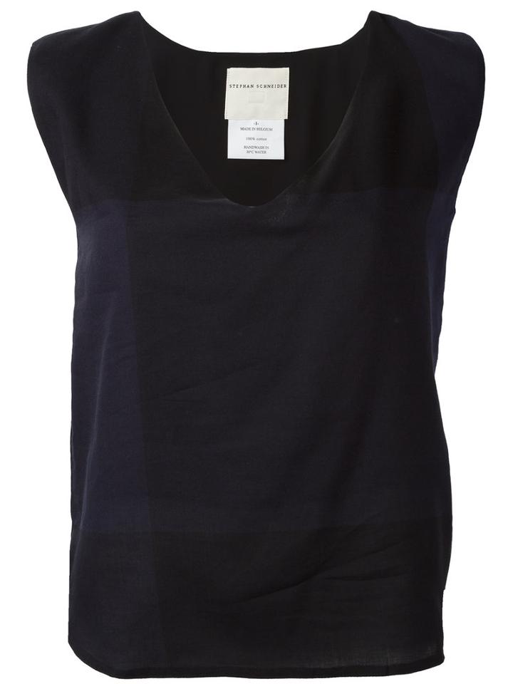 Stephan Schneider - V-neck Top - Women - Cotton - S, Women's, Blue, Cotton