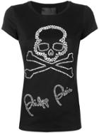 Philipp Plein Crystal Embellished Skull T-shirt - 02 Black
