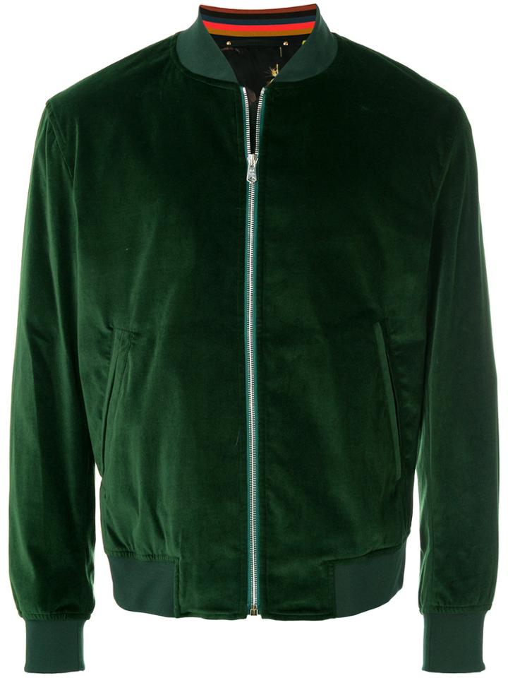 Paul Smith Velvet Bomber Jacket - Green