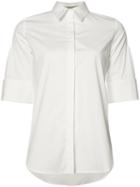 Carolina Herrera - Three Quarter Sleeve Pintucked Shirt - Women - Cotton/spandex/elastane - 14, White, Cotton/spandex/elastane