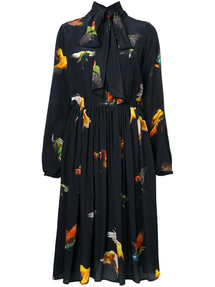 Romance Was Born Budgie Tie Dress, Women's, Size: 12, Black, Silk