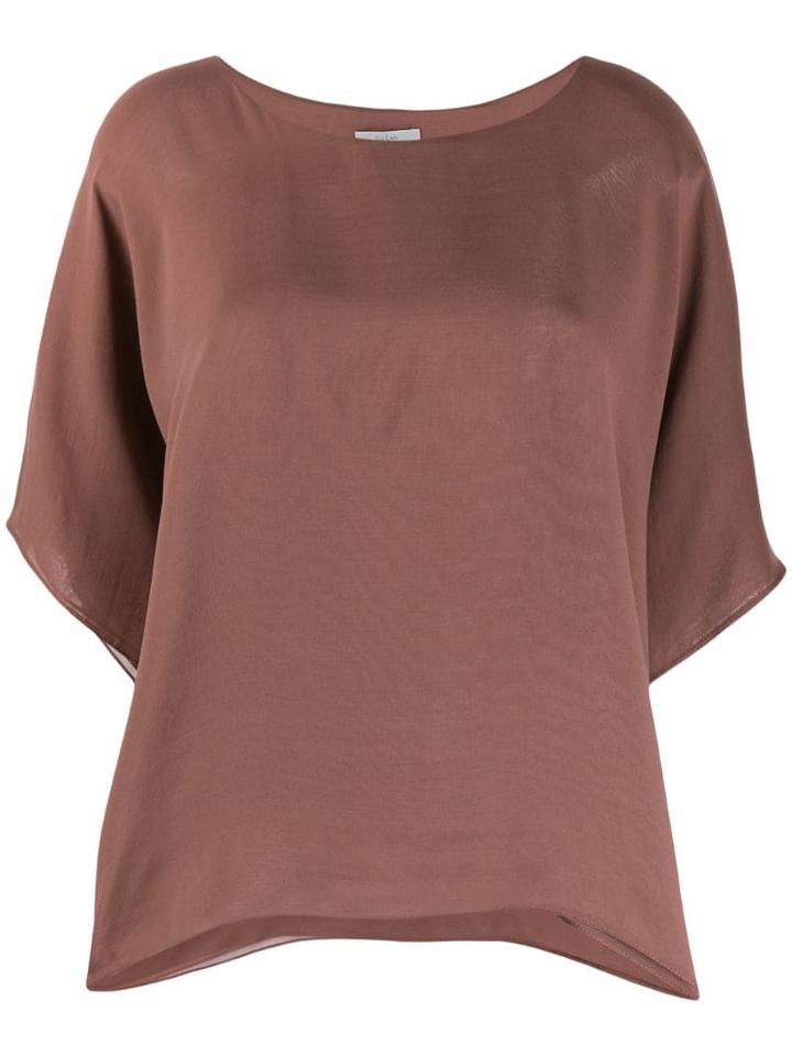 Dusan Boat Neck Blouse - Brown