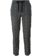Incotex Diamond Print Cropped Trousers, Women's, Size: 42, Grey, Cotton/metallic Fibre