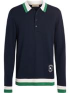 Burberry Stripe Detail Polo Shirt - Blue