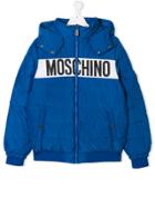 Moschino Kids Logo Puffer Jacket - Blue