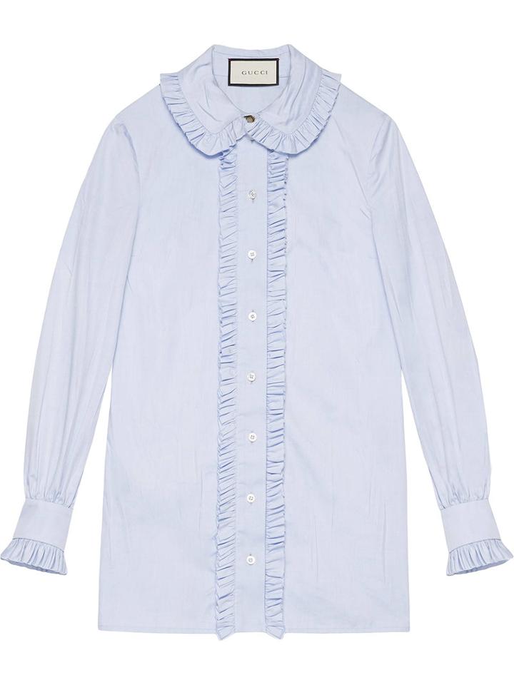 Gucci - Oxford Shirt - Women - Cotton - 46, Women's, Blue, Cotton