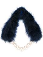 Twin-set Faux-fur & Pearl Scarf