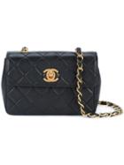 Chanel Vintage - Mini Quilted Chain Crossbody Bag - Women - Lamb Skin - One Size, Black, Lamb Skin