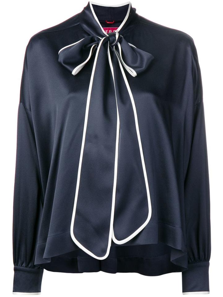 F.r.s For Restless Sleepers Pussy Bow Blouse - Blue