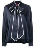 F.r.s For Restless Sleepers Pussy Bow Blouse - Blue