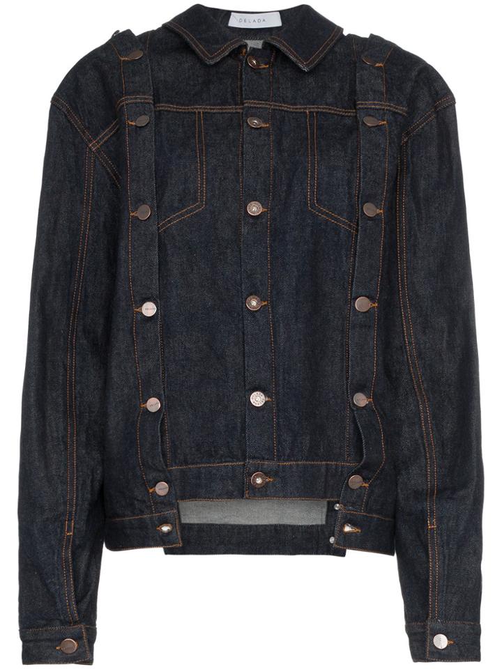 Delada Multi-button Denim Jacket - Blue