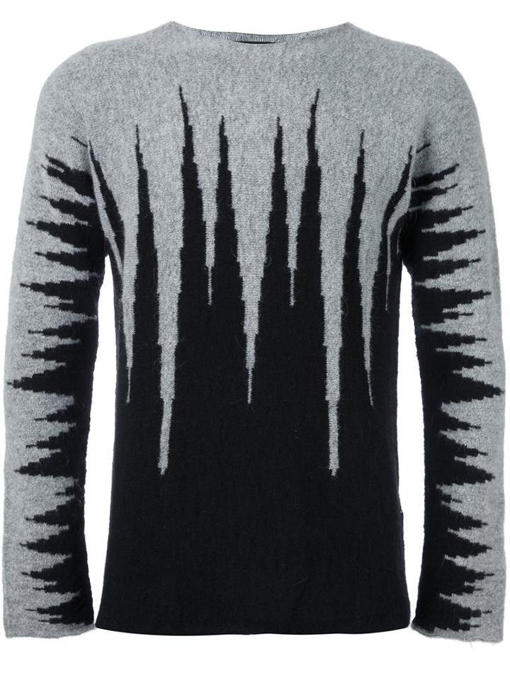 Tom Rebl Abstract Pattern Pullover, Men's, Size: Small, Grey, Polyamide/spandex/elastane/mohair/polyacrylic