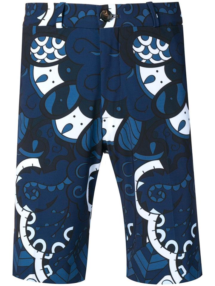 Rrd Paisley Print Shorts - Blue