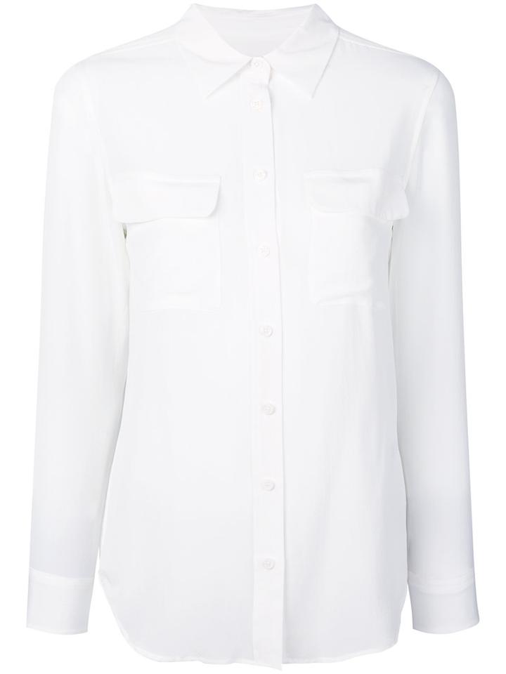 Equipment - Slim Signature Shirt - Women - Silk - S, White, Silk