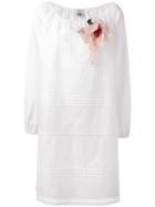 Twin-set Flower Brooche Dress, Women's, Size: Xxs, White, Cotton