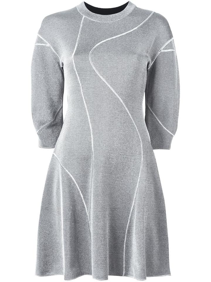 M Missoni Metallic (grey) Effect Knit Dress, Women's, Size: 38, Viscose/metallic Fibre/polyamide/cotton