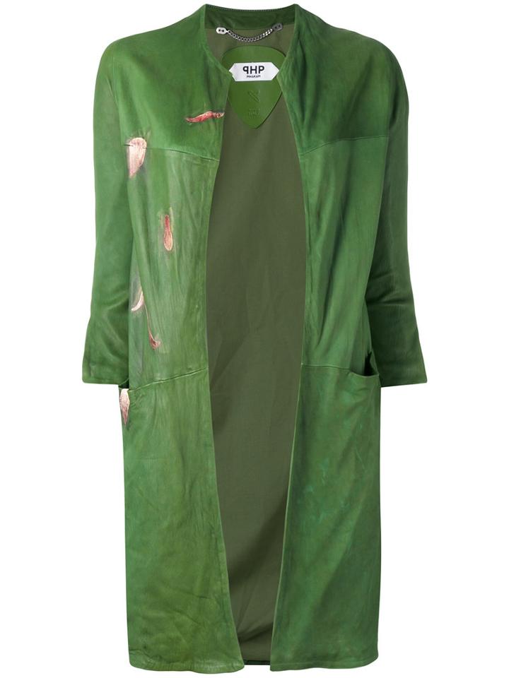 Pihakapi - Three-quarters Sleeve Jacket - Women - Calf Leather - S, Women's, Green, Calf Leather