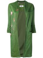Pihakapi - Three-quarters Sleeve Jacket - Women - Calf Leather - S, Women's, Green, Calf Leather