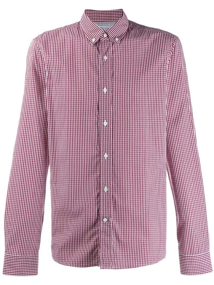 Brunello Cucinelli Check Print Long-sleeved Shirt - Red
